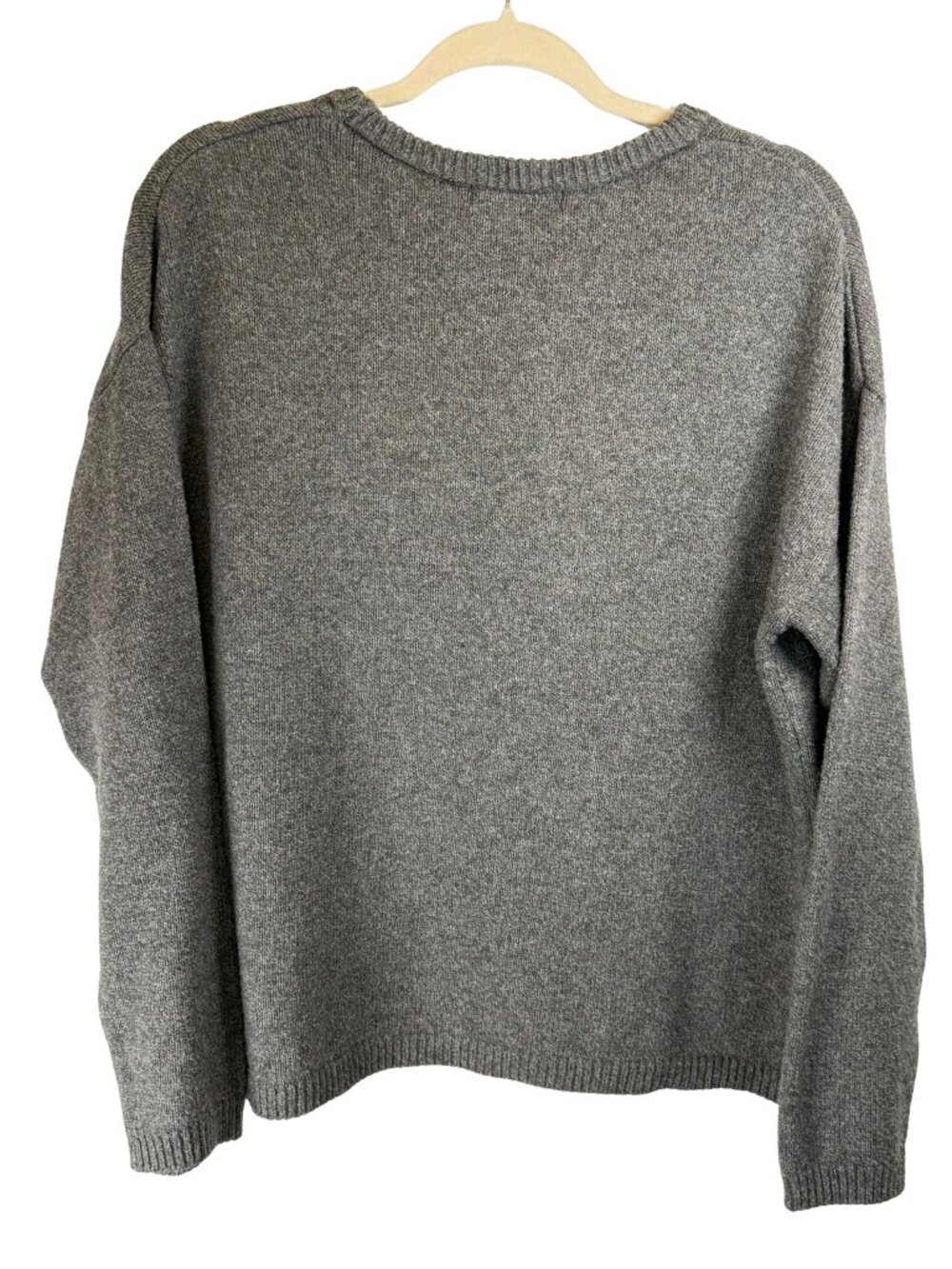 State of Mine Gray Orange Pumpkin Sweater Womens Large Fall Halloween Pullover - Picture 4 of 7